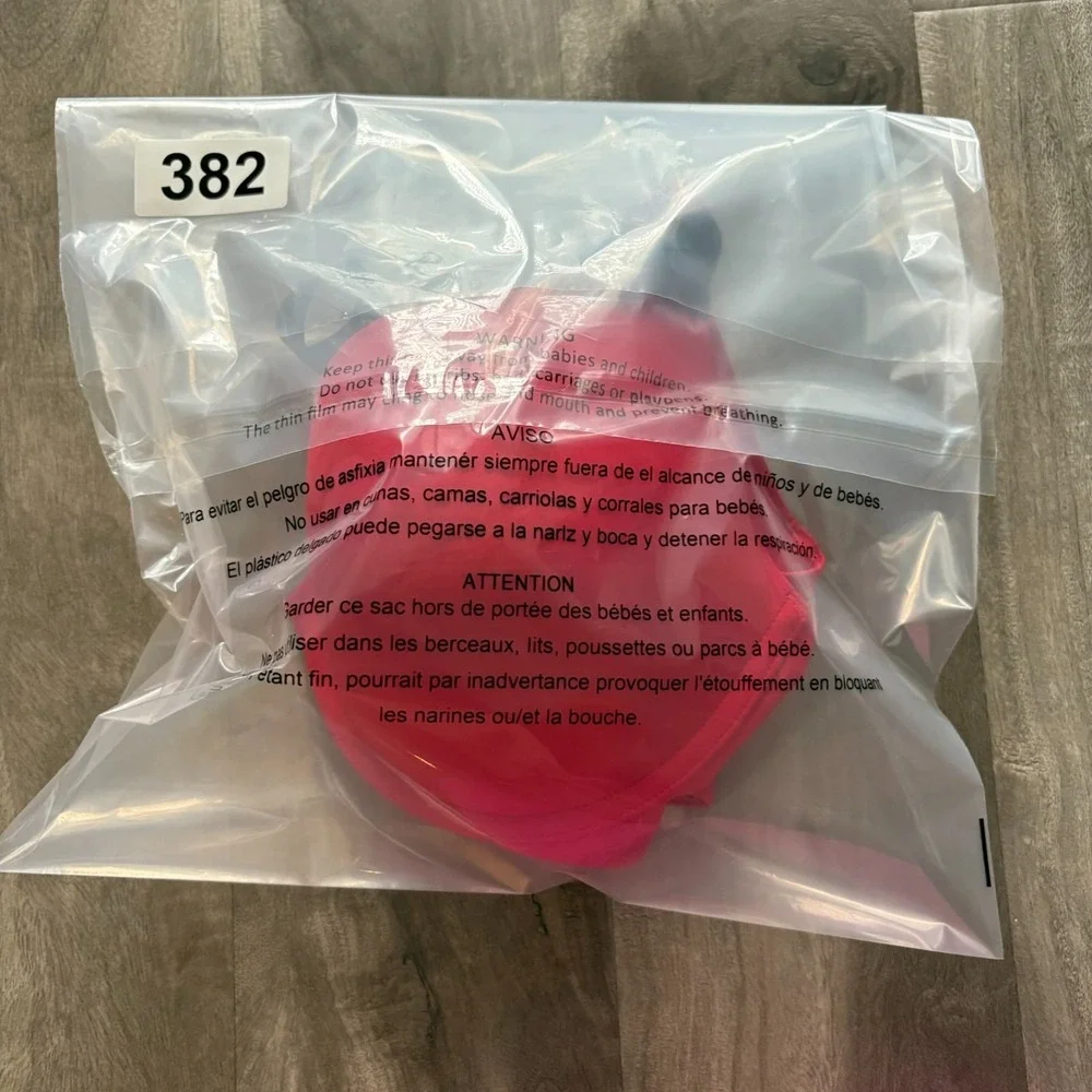 Victoria's Secret Red Demi Bra 32DDD‎ F70 Lightly Lined T-Shirt Glitter Strap